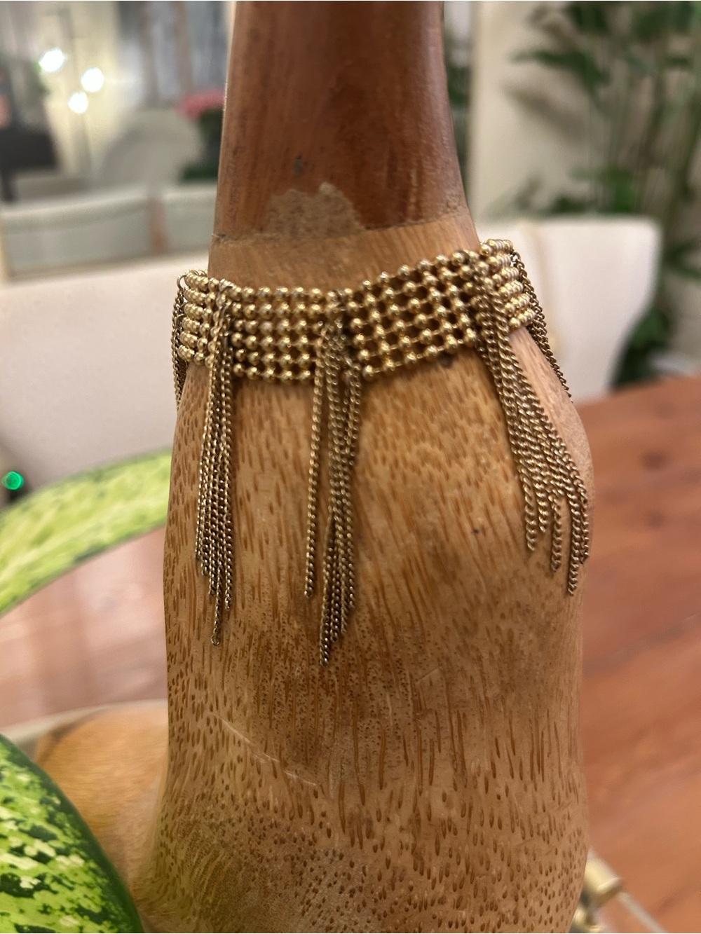 Banana Republic Gold-Tone Fringe Chain Bracelet